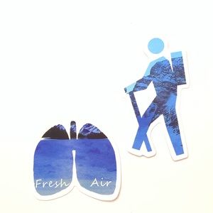 2 Piece Hiking Vinyl Stickers